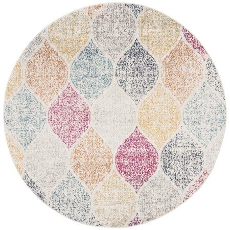 Safavieh 4 x 4 ft. Madison Power Loomed Round Area Rug; Creme & Yellow MAD604C-4R